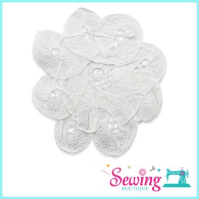 LACE - 70-RIBBON-ROUND FLOWER SHAPE(WHITE)